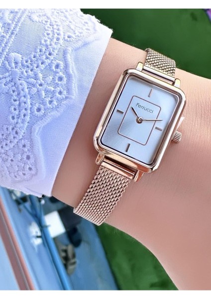 dikdörtgen Kadın Hasır Kordon Kol Saati