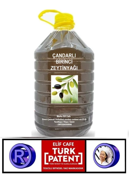 Elif Cafe Çandarlı Birinci Zeytinyağı 5 lt Pet Şişe zeytinyağı 5 litre 1 adet