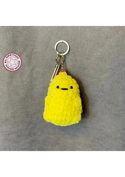 Uretti El Örgüsü Amigurumi Sevimli Dino Anahtarlık - Sarı