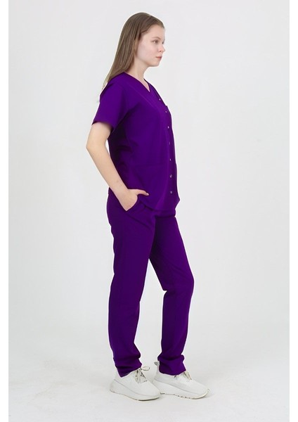 Pansy Hakim Yaka Mor Kadın Uniforma (Likralı) Xl - Takım - Hayır Isim Yazılmasın fiyatları
