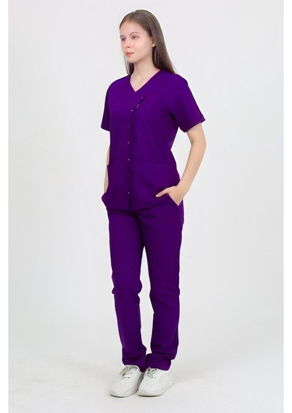 Pansy Hakim Yaka Mor Kadın Uniforma (Likralı) Xl - Takım - Hayır Isim Yazılmasın modelleri