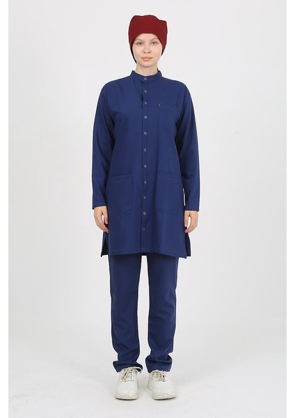 Violet Hakim Yaka Koyu Indigo Tesettür Uniforma (Likralı) Xs - Takım - Hayır Isim Yazılmasın