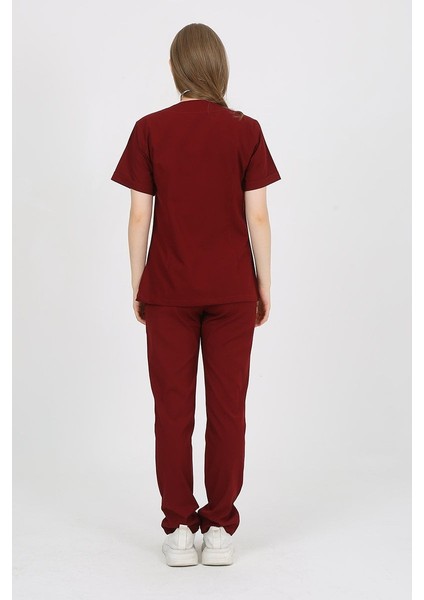 Pansy Hakim Yaka Bordo Kadın Uniforma (Likralı) L - Takım - Hayır Isim Yazılmasın indirimleri