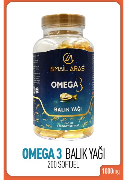Ismail Aras Omega-3 Balık Yağı 200 Adet Softgel