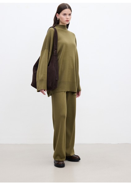 Düz Paça Triko Pantolon Yeşil fiyatları