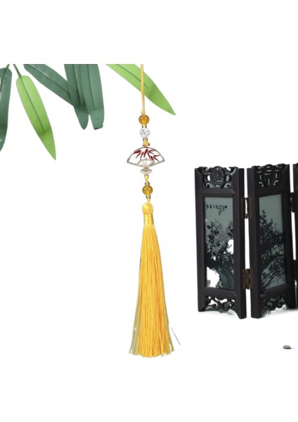 Rhinestone Altın Yelpaze Püskül Püskül Kolye Uzun Yumuşak Düz Püskül Giyim Kolye Araba Asılı Püskül Süsleme (Yurt Dışından)