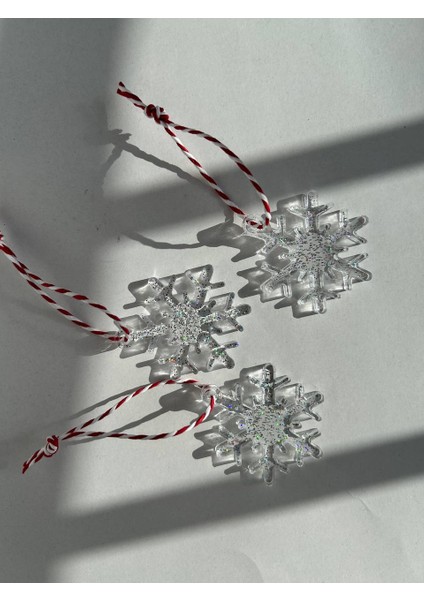 Kar Tanesi Formunda Epoksi Yılbaşı Ağacı Süsü