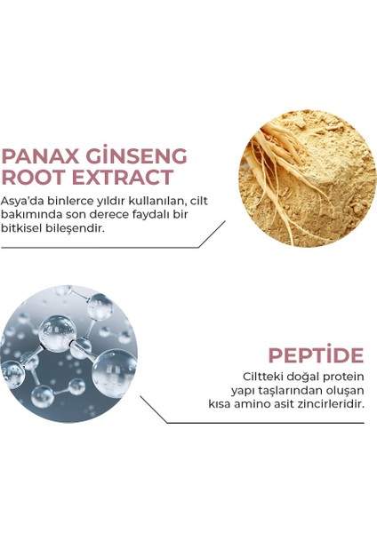 Cilt Yenileyici, Onarıcı, Çizgi Azaltıcı Ginseng & Peptide Serum 30 ml