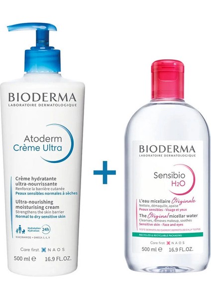 Atoderm Cream Ultra 500ml + Sensibio H2O 500ml Hediye