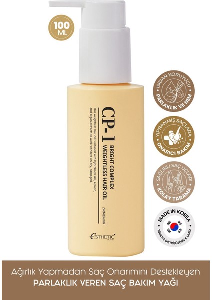 Cp-1 Amino Asit Içeren Ağırlık Yapmadan Saç Onarımı Destekleyen Saç Bakım Yağı Bright Complex 100ML