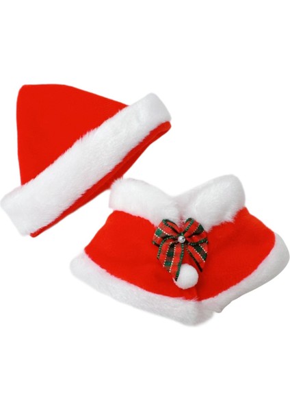Pelerini Şapkalı Noel Kıyafeti Koordinasyon Için Giydirme 15CM Uygulamalı (Yurt Dışından)