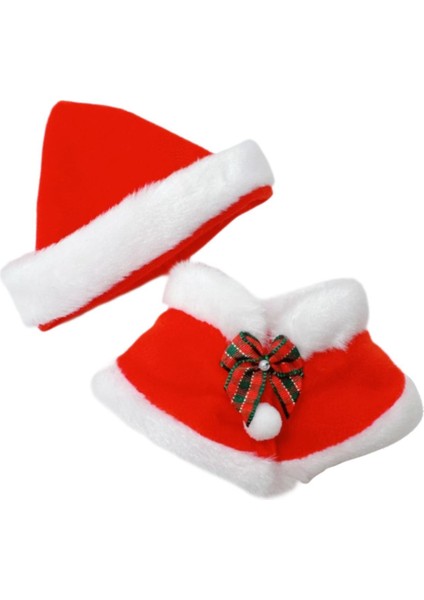Pelerini Şapkalı Noel Kıyafeti Koordinasyon Için Giydirme 15CM Uygulamalı (Yurt Dışından)
