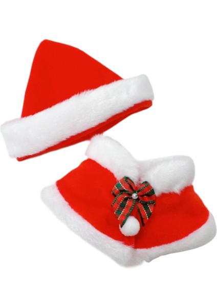 Pelerini Şapkalı Noel Kıyafeti Koordinasyon Için Giydirme 15CM Uygulamalı (Yurt Dışından)