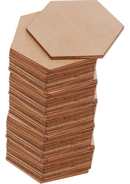 El I Dekoru Yap Için Altıgen Şekilli Ahşap Süslemeler Şekilleri 50 60MM (Yurt Dışından)