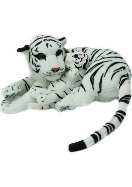 Peluş Kaplan Anne ve Yavrusu - 41 cm