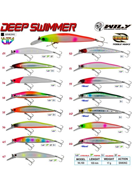 Deep Swimmer 10 cm 17 gr Maket Balık Sinking 66