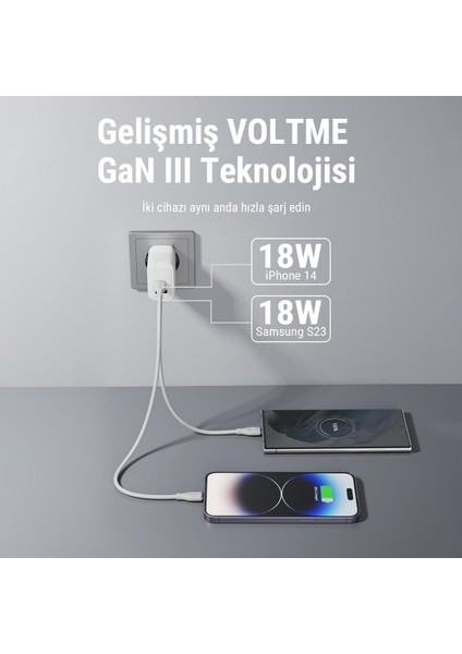 V2110 Revo Beyaz 35W Ca Gan Şarj Cihazı fiyatları