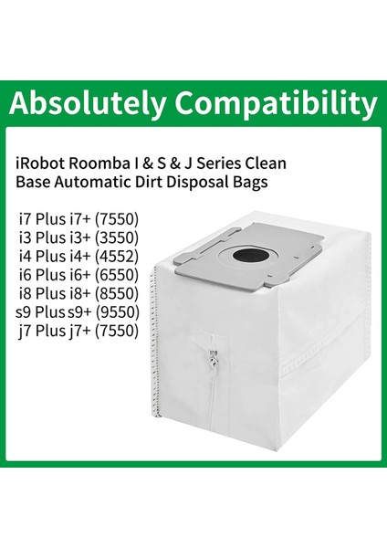 Irobot Roomba I & S & J Serisi Robotlu Süpürge Tabanı Otomatik Kir Bertaraf Torbaları Için 6 Paket Yedek Vakum Torbaları (Yurt Dışından) indirimleri