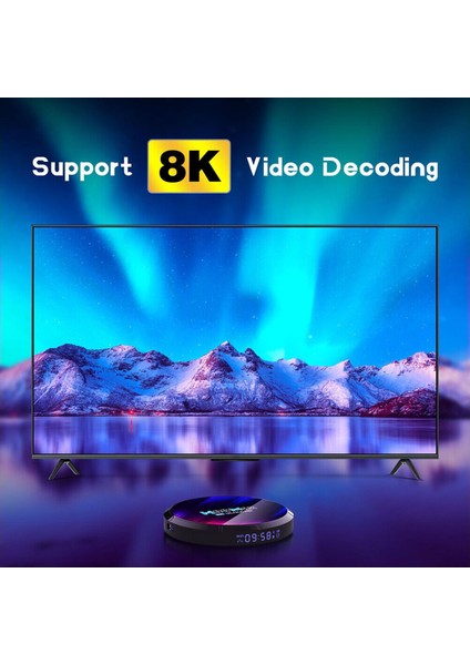 H96 Max 8k Ultra Hd Android 13, 4 Çekirdek RK3528 Işlemci 64 GB Tv Box Kablolu