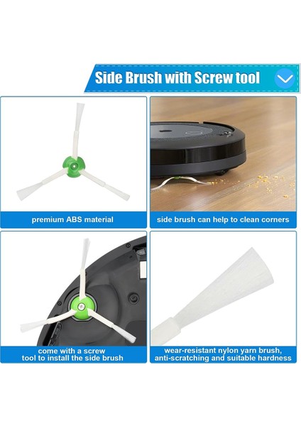 Irobot Roomba I7 Için Aksesuar Kiti, Elektrikli Süpürge Filtresi Roomba I7+ I3+ I4 I4+ I6+ I6+ I8 I8+ J7 J7+ E5 E6 E7 E & I (Yurt Dışından)