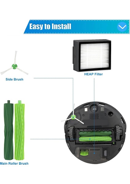 Irobot Roomba I7 Için Aksesuar Kiti, Elektrikli Süpürge Filtresi Roomba I7+ I3+ I4 I4+ I6+ I6+ I8 I8+ J7 J7+ E5 E6 E7 E & I (Yurt Dışından)