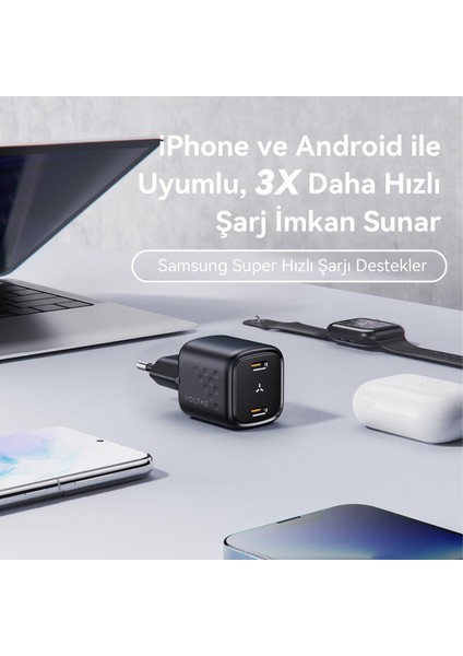 V2013 Revo Siyah 30W cc Gan Şarj Cihazı fiyatları