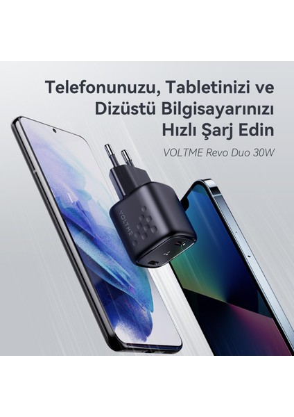 V2013 Revo Siyah 30W cc Gan Şarj Cihazı fırsatları
