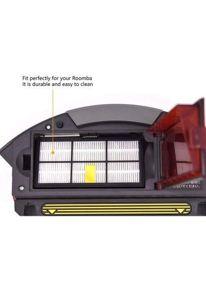 15 Adet Yedek Filtreler Irobot Roomba 800 ve 900 Serisi Için Uyumlu 801 805 850 860 870 877 880 890 891 895 960 (Yurt Dışından)