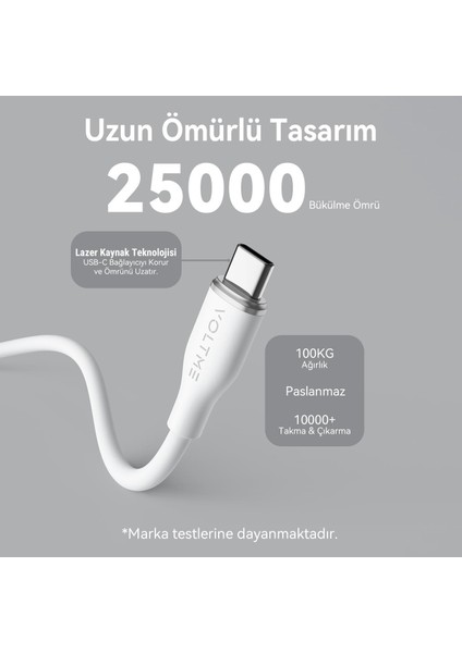 C2021 Powerlink Moss 60W Type-C Şarj Kablosu 1m 3A- Beyaz