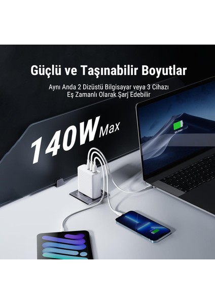 V2028 Revo Beyaz 140W CCA Gan Şarj Cihazı