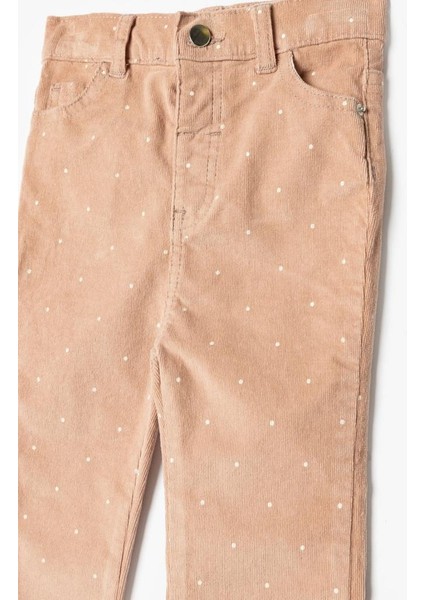 Kız Bebek Kadife Pantolon Ispanyol Paça Pamuklu Cep Detaylı modelleri