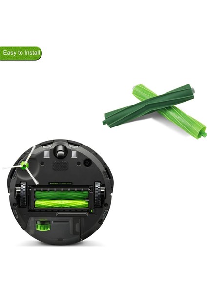 Irobot Roomba I3 I3+ I6+ I7 I7+ I8+ Plus E5 E6 E7 Elektrikli Süpürge Parçaları Için 2 Takım Yedek Kauçuk Rulo Fırçalar (Yurt Dışından)