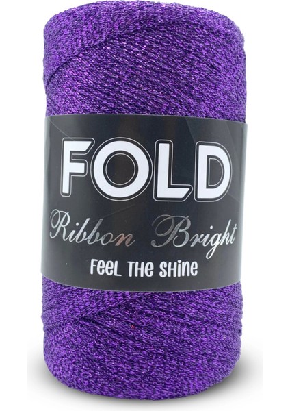 Ribbon Bright Mor - Simli Ribbon Örgü Ipi %100 Premium sim Lase