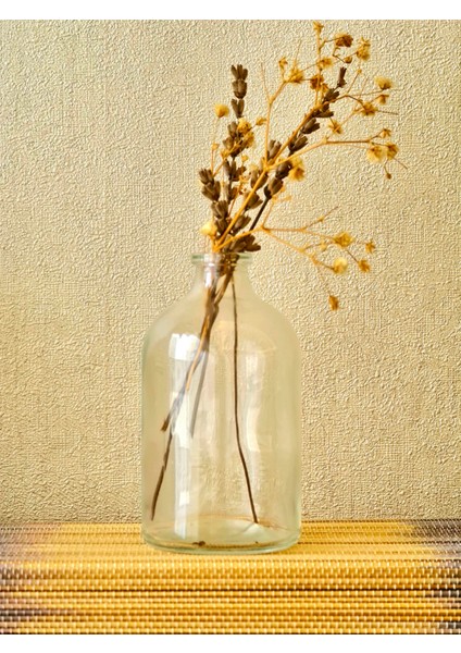 Çiçekli Mini Dekoratif Cam Vazo 100 ml - (5*10 Cm)