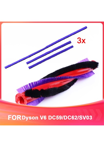 DC59/DC62/SV03 Elektrikli Süpürge Yedek Döner Fırçası Için 185MM V6 Fırça Rulosu, Peluş Şeritler (Yurt Dışından)