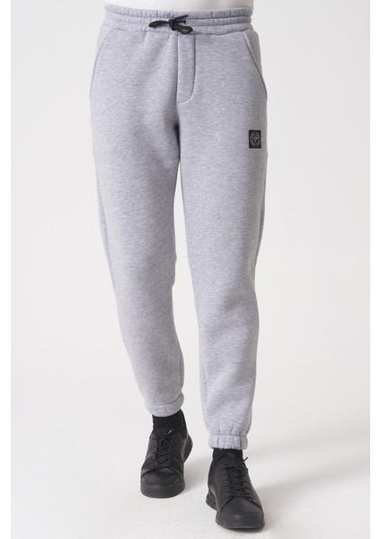 São Paulo 2424 Pamuklu Likralı Slim Fit Eşofman Altı Gri