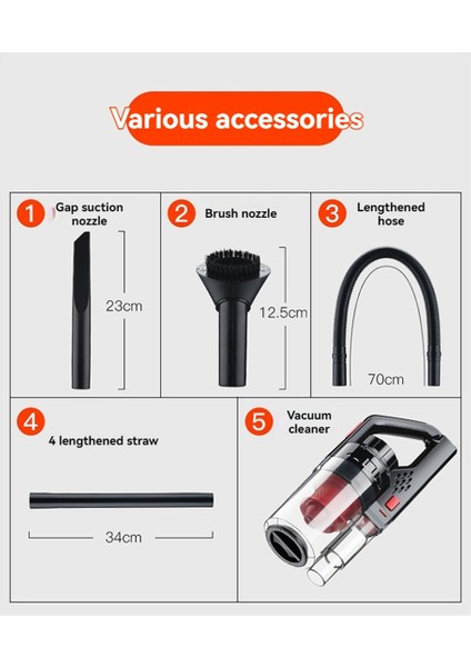150W 7000PA Araba Elektrikli Süpürgesi Islak/kuru Taşınabilir El Tipi W/4.5m Güç Kablosu ile Güçlü Emiş Gücü (Yurt Dışından) indirimleri
