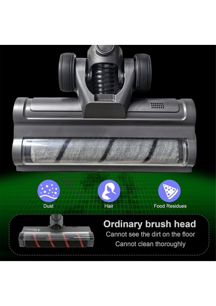 V10 Slim V12 Elektrikli Süpürge Ataşmanı Yumuşak Silindir Fırçası LED Toz Işıkları ile Sert Zeminler Için (Yurt Dışından) fiyatları