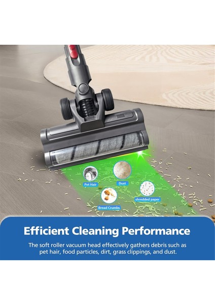 V10 Slim V12 Elektrikli Süpürge Ataşmanı Yumuşak Silindir Fırçası LED Toz Işıkları ile Sert Zeminler Için (Yurt Dışından) indirimleri