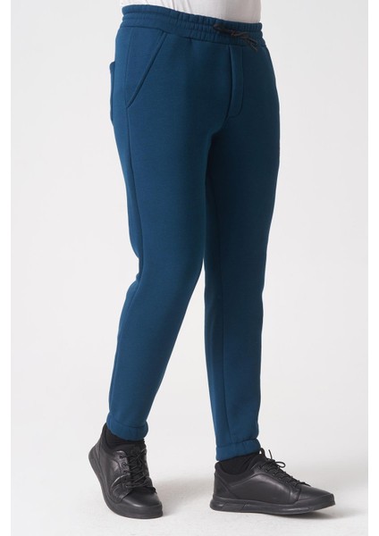 São Paulo 2424 Pamuklu Likralı Slim Fit Eşofman Altı Mavi modelleri