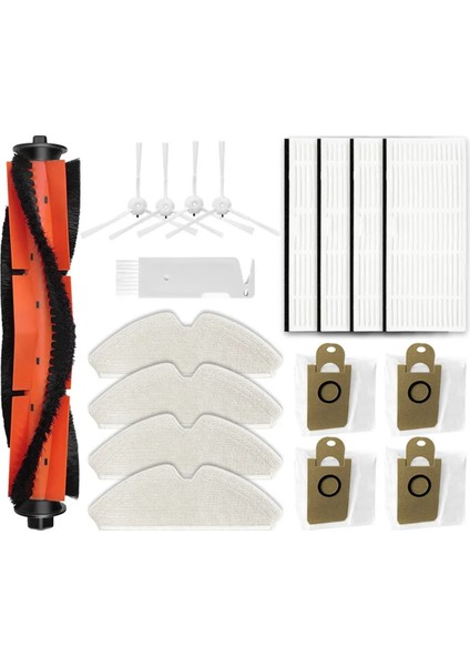 R9 Robot Süpürge Yedek Parça Aksesuarları Ana Yan Fırça Hepa Filtre Paspas Bezi Bez Toz Torbası (Yurt Dışından)