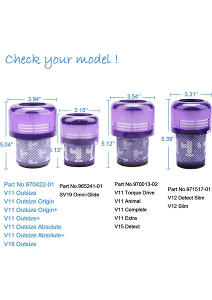 V11 Outsize, Outsize, Absolute+Vacuums Temizleyici Parçası 970422-01 Için 3 Adet Filtre Değişimi (Yurt Dışından) fiyatları
