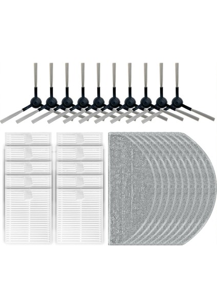Eve cc / SDJ12RM Yan Fırça Hepa Filtre Paspas Bezleri Rag Robot Süpürge Aksesuarları Yedek Parça ile Uyumludur (Yurt Dışından)