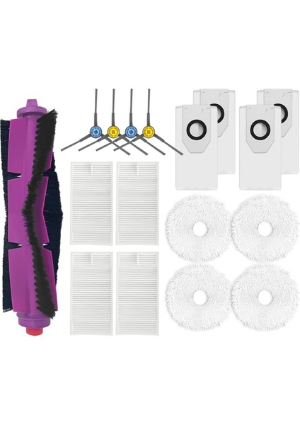 V12 Robot Vakum Ana Yan Fırça Hepa Filtre Paspas Pedi Toz Torbası Yedek Parça Aksesuarları (Yurt Dışından)