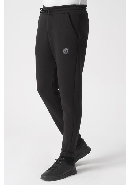 São Paulo 2424 Pamuklu Likralı Slim Fit Eşofman Altı Siyah