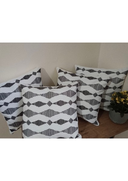 ✨ 4 ADET KIRLENT KILIFI - ATHIRA DALGALI DESEN PUNCH KUMAŞ ✨