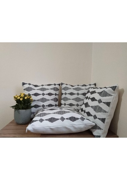 ✨ 4 ADET KIRLENT KILIFI - ATHIRA DALGALI DESEN PUNCH KUMAŞ ✨