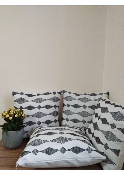 ✨ 4 ADET KIRLENT KILIFI - ATHIRA DALGALI DESEN PUNCH KUMAŞ ✨