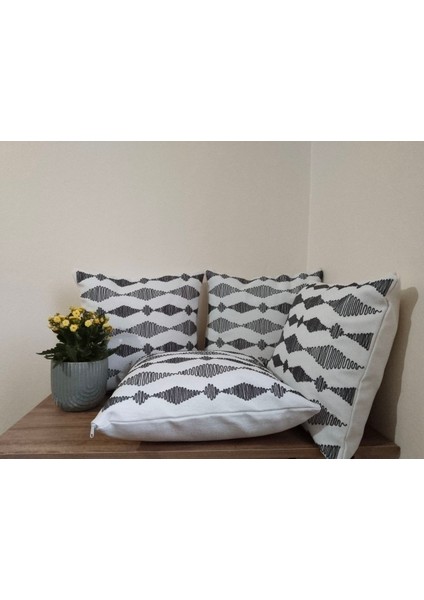 ✨ 4 ADET KIRLENT KILIFI - ATHIRA DALGALI DESEN PUNCH KUMAŞ ✨