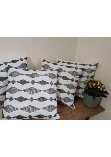 ✨ 4 ADET KIRLENT KILIFI - ATHIRA DALGALI DESEN PUNCH KUMAŞ ✨